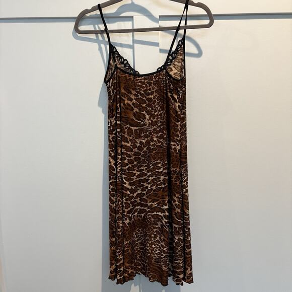 Vintage Rampage Leopard Print Mini Slip Dress Y2K Sequins - Picture 10 of 15